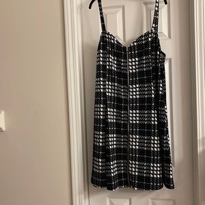 SHEIN Black and White Plaid Mini Dress